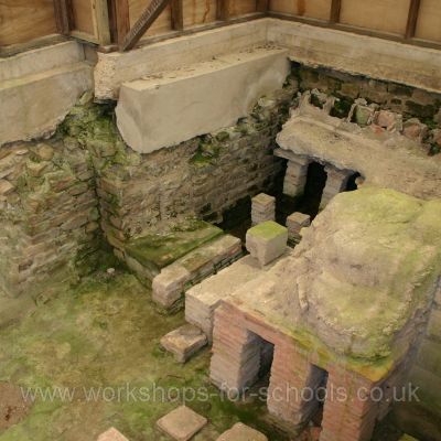 Hypocaust in the bath house at Binchester
