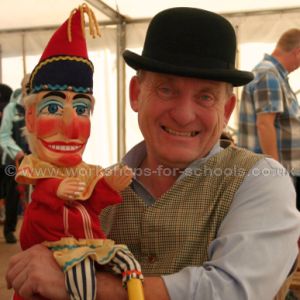 Ron with Mr Punch puppet